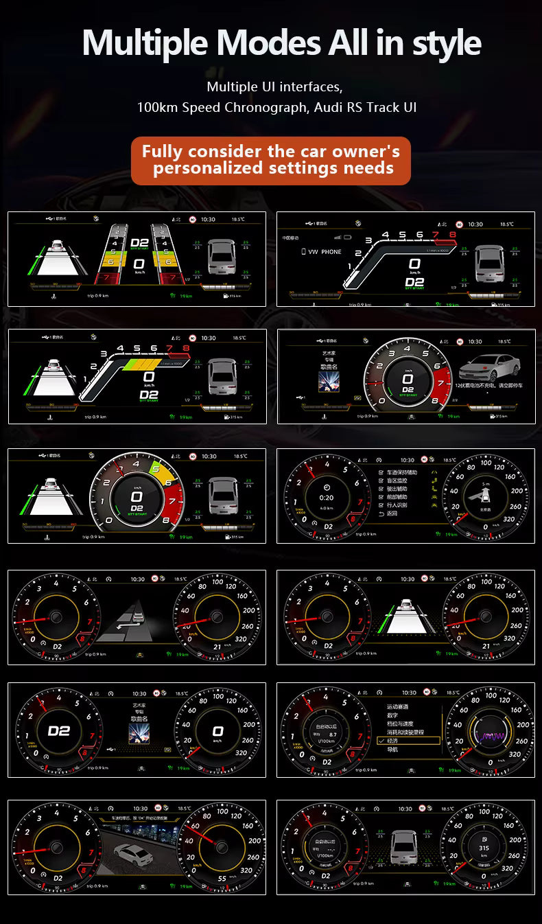 Digital Dashboard For Audi A3 S3 2013-2019 Years Virtual Cockpit