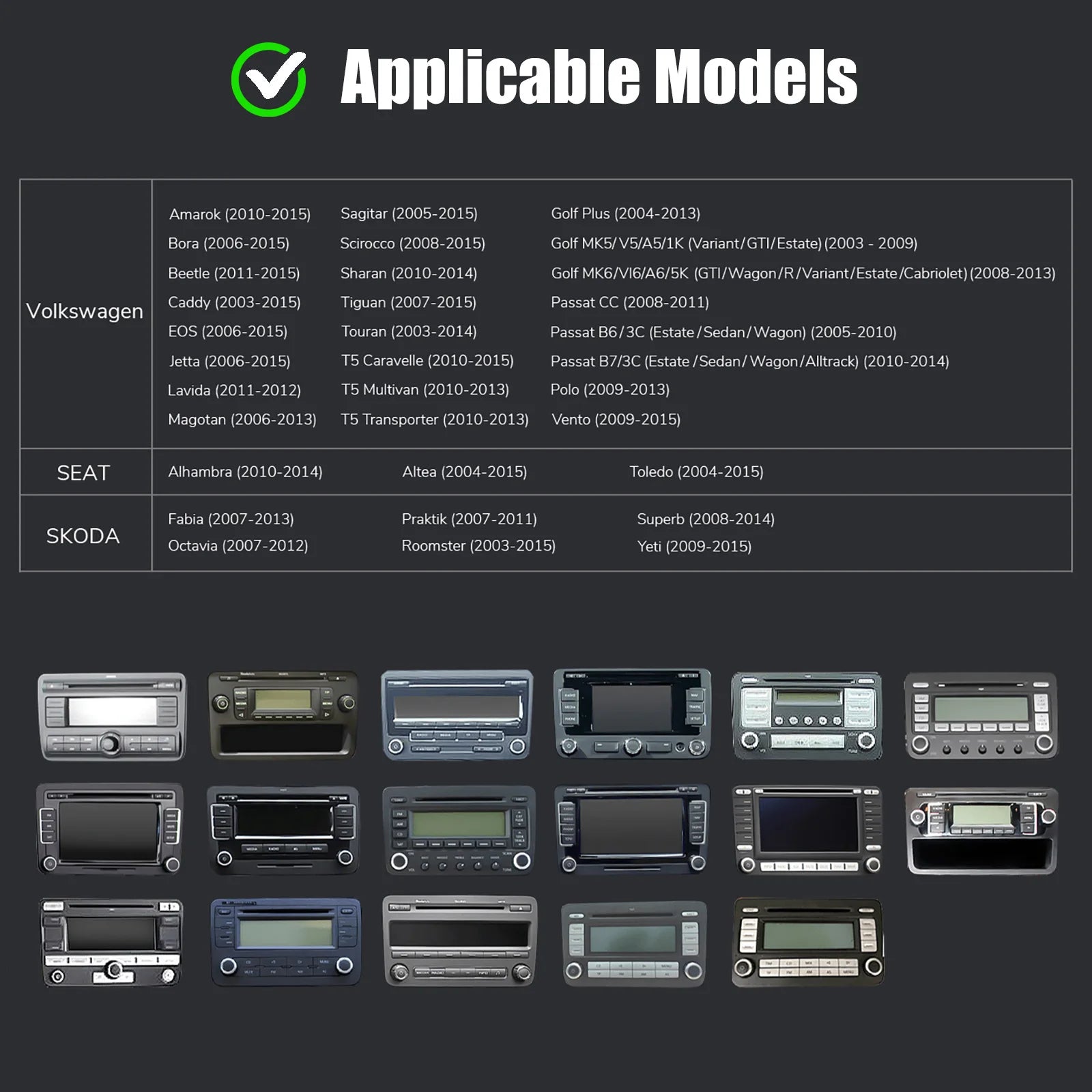 Volkswagen Passat b6 b7 golf 5 6 Polo Jetta Skoda Carplay & Andriod auto