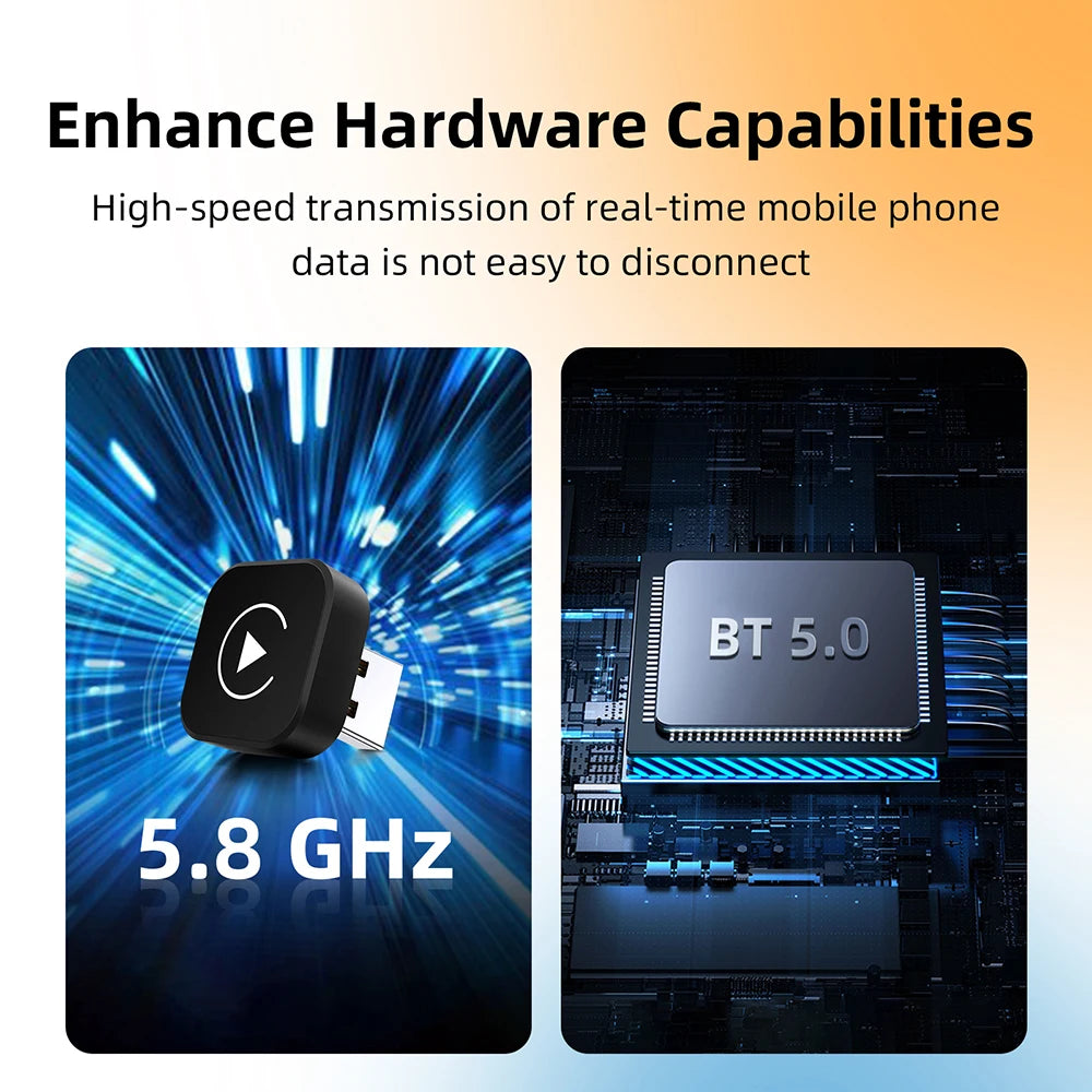 2in1 Wireless CarPlay Dongle Wireless Android Auto Adapter For Car With Wired CarPlay
