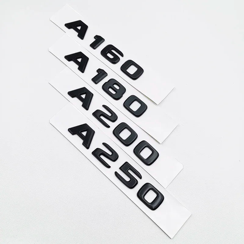 3D ABS Black A35 A45 A160 A180 A200 A250 Logo Letters 4MATIC Badge For Mercedes Benz W176 W177 Car Rear Star Sticker AMG Emblem