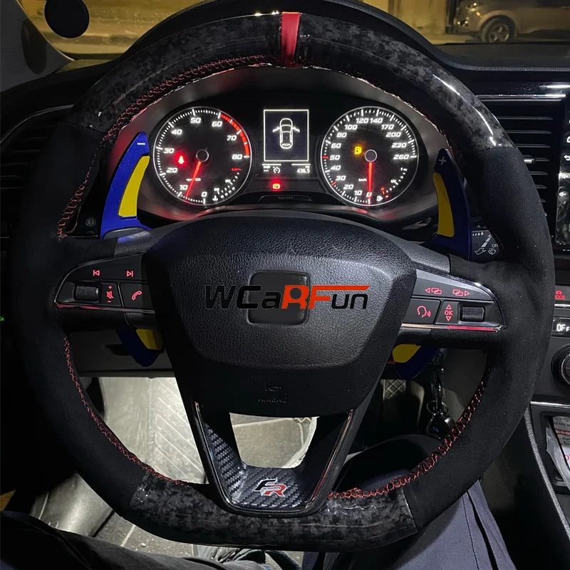 Leather Suede Car Steering Wheel Cover For Seat Leon Cupra R Leon ST Cupra Leon ST Cupra Ateca Cupra Ateca FR