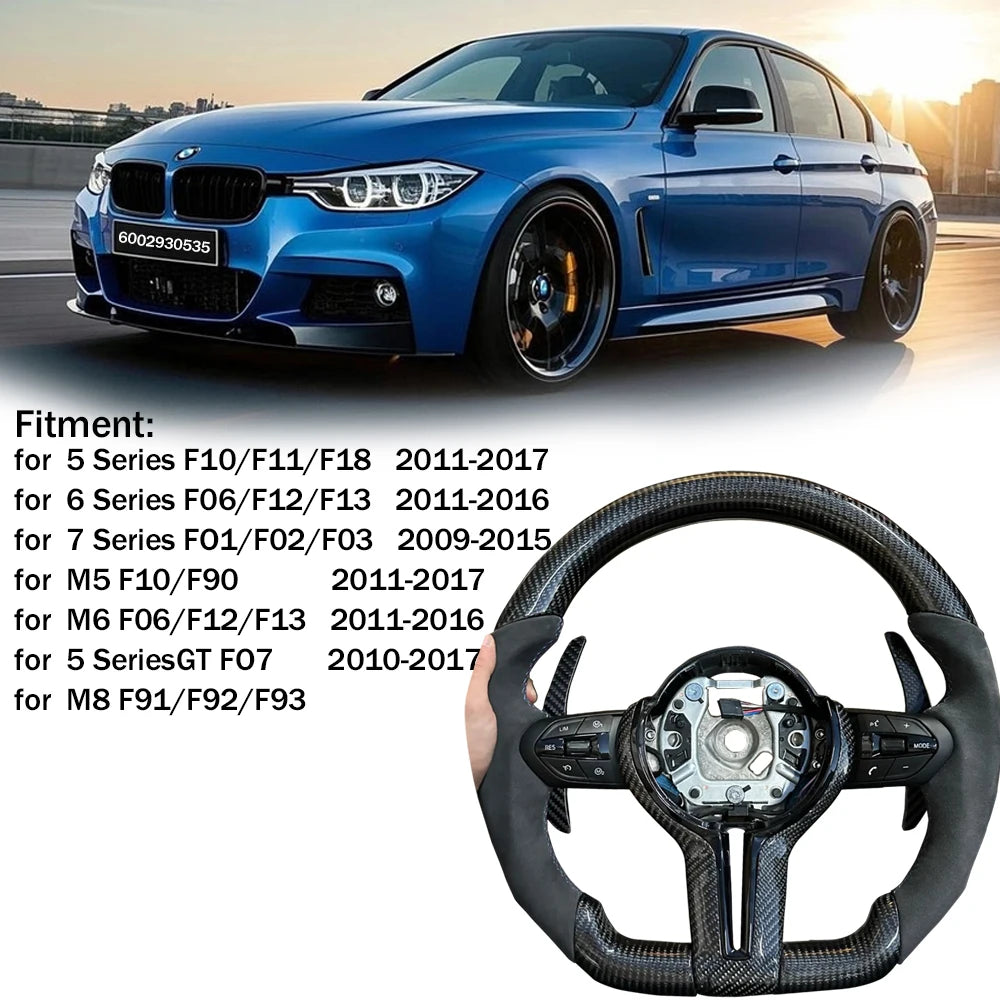 Steering Wheel Alcantara For Bmw F30 F10 F31 F20  E90 F01 F90 F25 F22 F36 F33 F32 M3 M5 F11 Carbon fibre