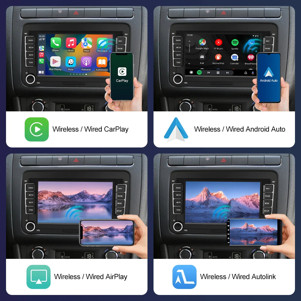 7" Linux Touch Screen For Volkswagen/Skoda/Passat/Golf/Polo Wireless CarPlay Android Auto Stereo Audio Car Player