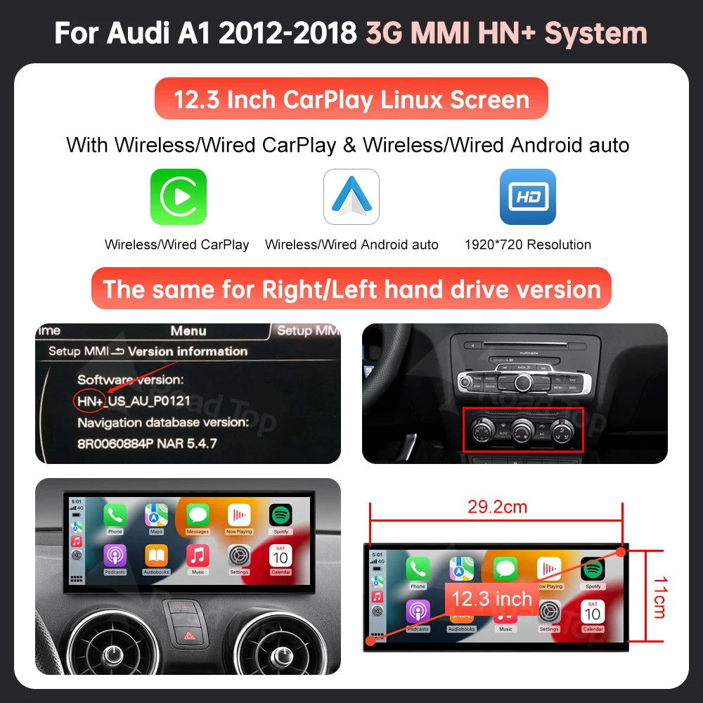 Audi A1 2012-2018 12.3inch