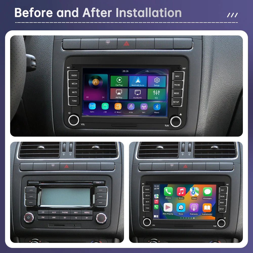 7" Linux Touch Screen For Volkswagen/Skoda/Passat/Golf/Polo Wireless CarPlay Android Auto Stereo Audio Car Player